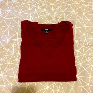 100% wool sweater, size M, burgundy red